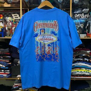 Crazy Shirts Grateful Dead Las Vegas T-Shirt Mens Large Blue Dancing Skeletons